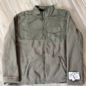 Swiss Alps Mens Full Performance Polar Fleece Jacket Sweatshirt Large Green